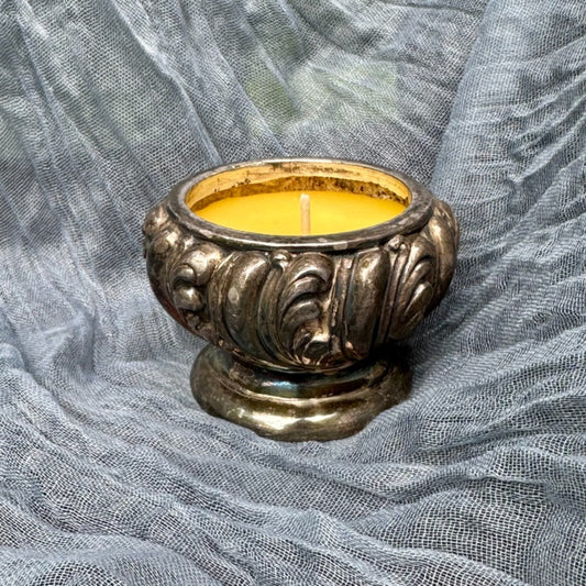 Ornate Beeswax Candle Jar Mini