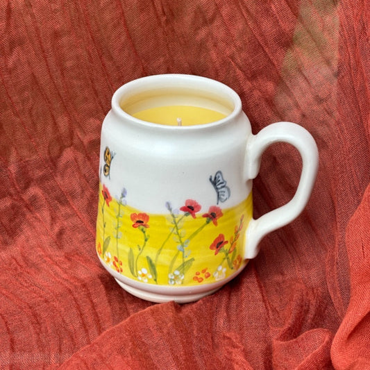 Butterfly Beeswax Candle Mug