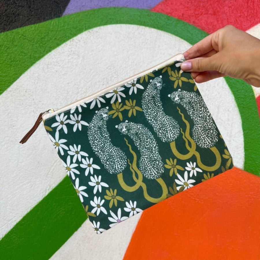 Green Print Zip Bag x Lo Mead